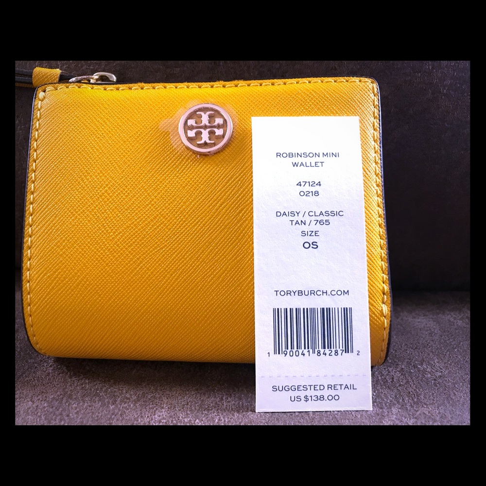 Tory Burch Robinson Mini Wallet (Daisy-yellow)